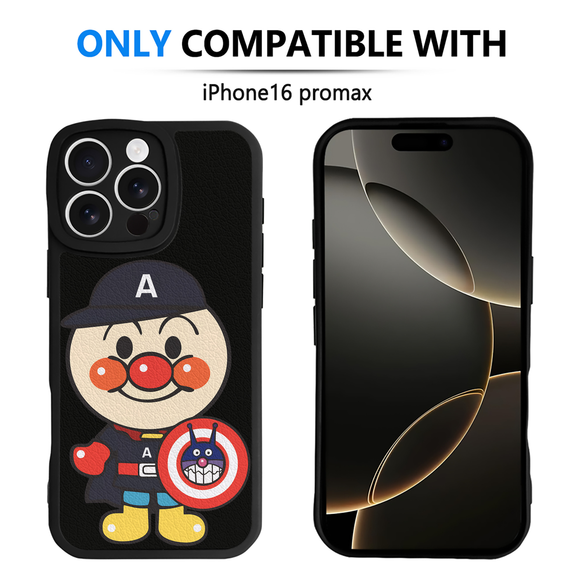 （画像用） アンパンマン Anpanman 【iPhone 16シリーズ対応】シリコンスマホケース（レザー調） 材質：シリコン